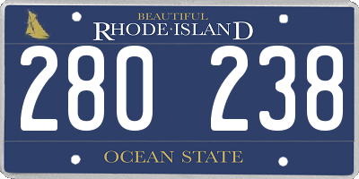 RI license plate 280238