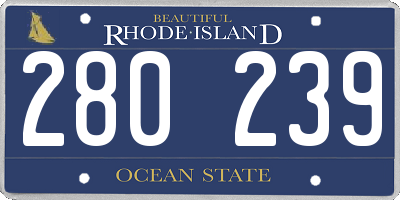 RI license plate 280239