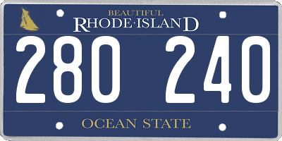 RI license plate 280240