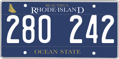RI license plate 280242