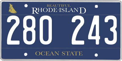 RI license plate 280243
