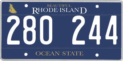 RI license plate 280244