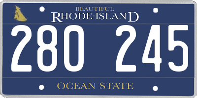 RI license plate 280245