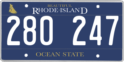 RI license plate 280247