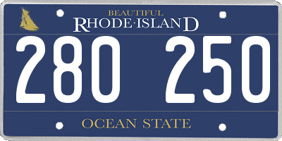 RI license plate 280250