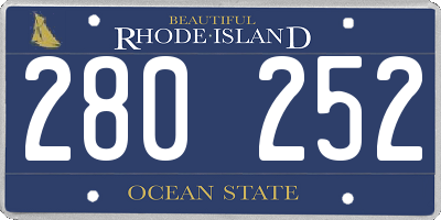 RI license plate 280252