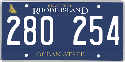 RI license plate 280254