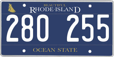 RI license plate 280255