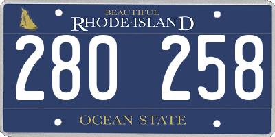 RI license plate 280258