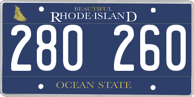 RI license plate 280260