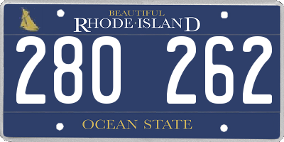 RI license plate 280262