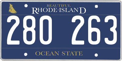 RI license plate 280263