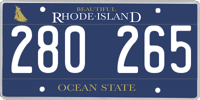 RI license plate 280265