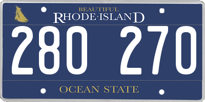 RI license plate 280270
