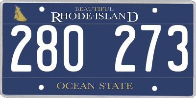 RI license plate 280273