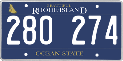 RI license plate 280274