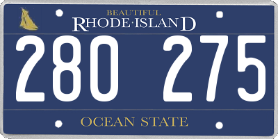 RI license plate 280275