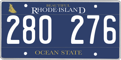 RI license plate 280276