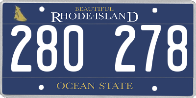 RI license plate 280278