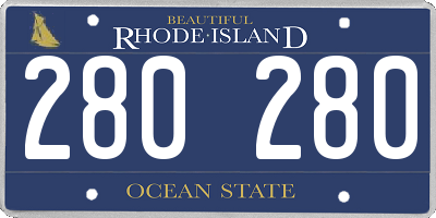 RI license plate 280280