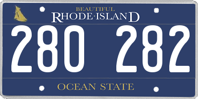 RI license plate 280282