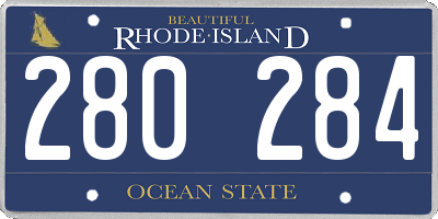 RI license plate 280284