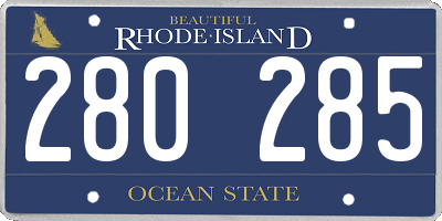 RI license plate 280285