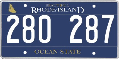 RI license plate 280287