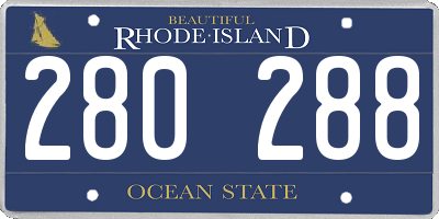 RI license plate 280288