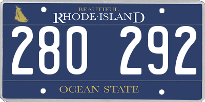 RI license plate 280292