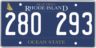 RI license plate 280293