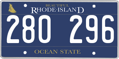 RI license plate 280296