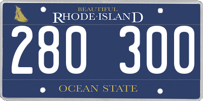 RI license plate 280300