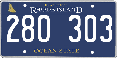 RI license plate 280303