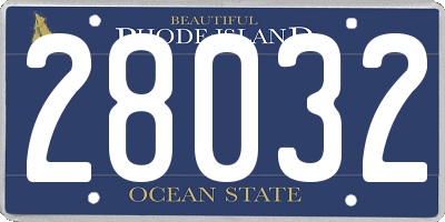 RI license plate 28032