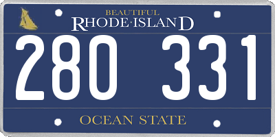 RI license plate 280331