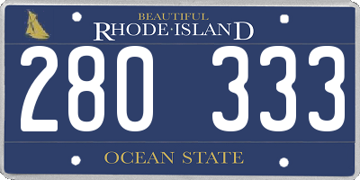 RI license plate 280333