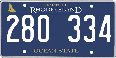 RI license plate 280334