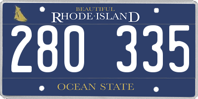 RI license plate 280335