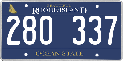 RI license plate 280337