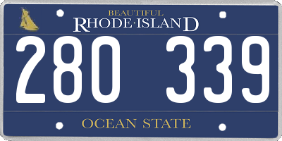 RI license plate 280339