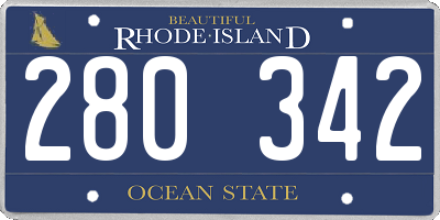 RI license plate 280342