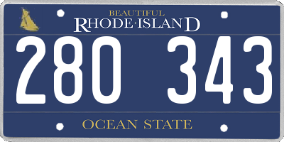 RI license plate 280343