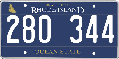 RI license plate 280344