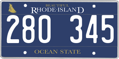 RI license plate 280345