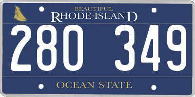 RI license plate 280349