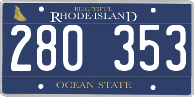 RI license plate 280353