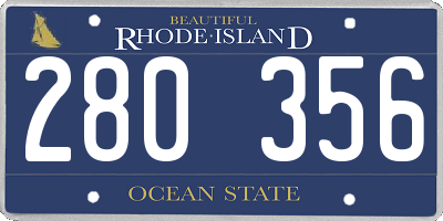 RI license plate 280356