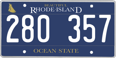 RI license plate 280357