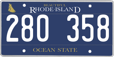 RI license plate 280358